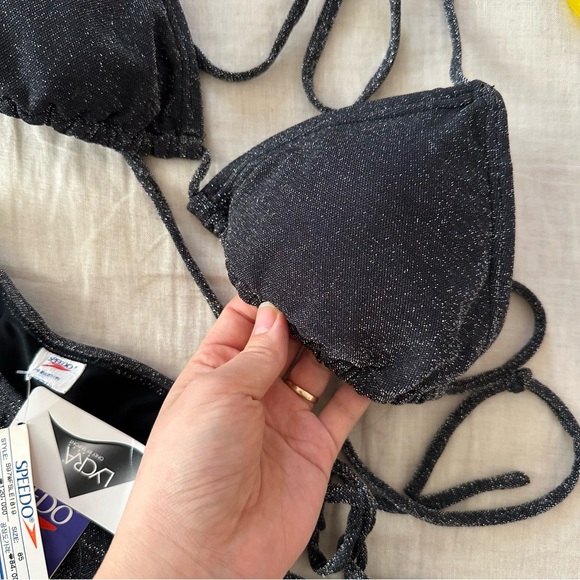SPEEDO KOREA - (NWT) Silver Glitter Triangle Bikini Set - Picture 3 of 6